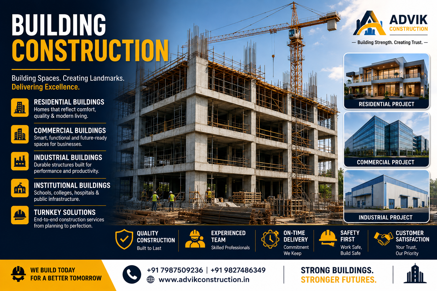 Building construction work in Bhilai