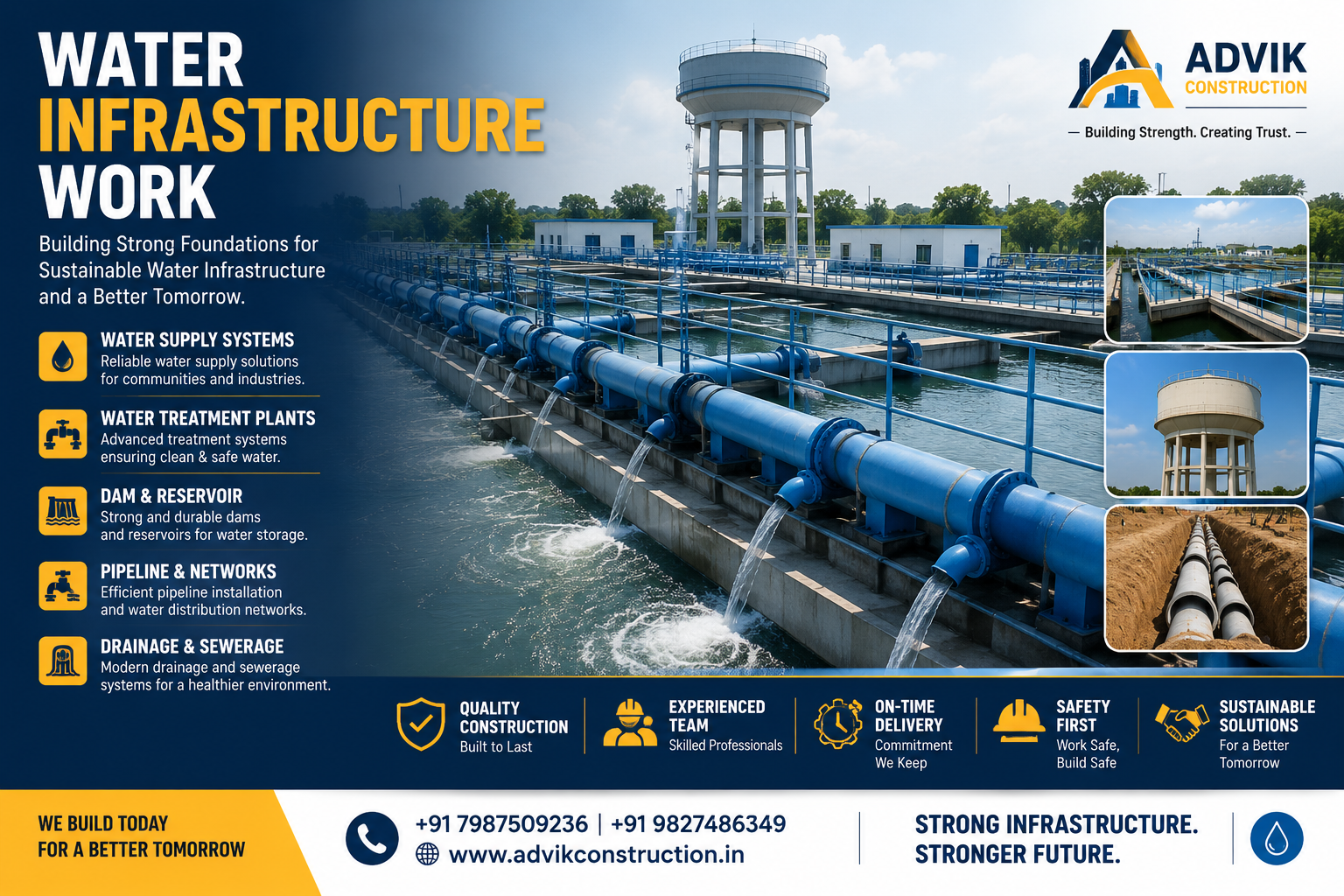 Water infrastructure construction work